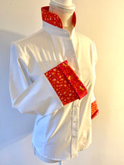 SALE - S, M ONLY - Beth Bell Sleeve - White w/Pink Monkeys & Cheetah (B16) *FINAL SALE*