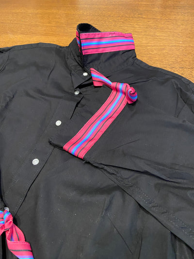 SALE XL ONLY - Ann 3/4 Sleeve Ribbon Tie Shirt  **FINAL SALE**