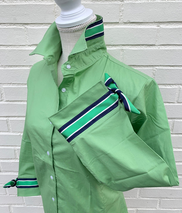 Ann 3/4 Sleeve Ribbon Tie Shirt (Ann12)