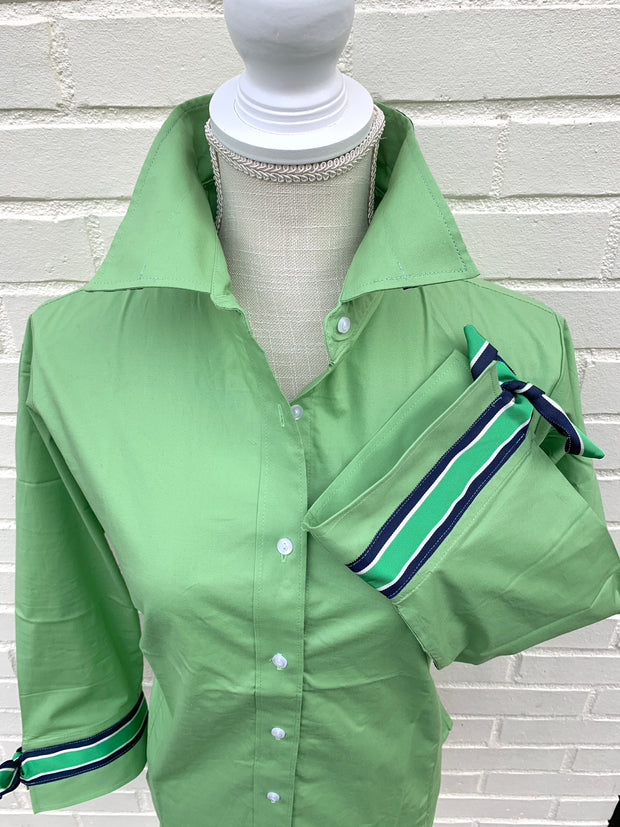 Ann 3/4 Sleeve Ribbon Tie Shirt (Ann12) – Pearly Vine