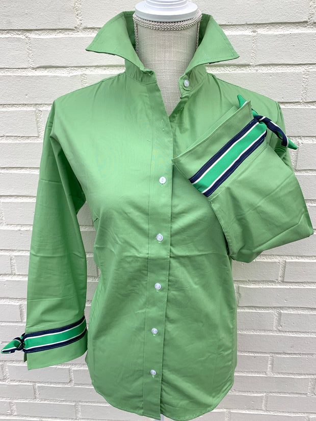 Ann 3/4 Sleeve Ribbon Tie Shirt (Ann12)
