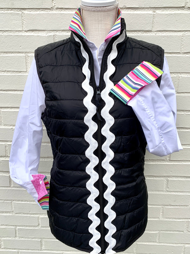 SALE - M ONLY - Maggie May Jumbo Ric Rac Puffer Vest (PF24) *FINAL SALE*
