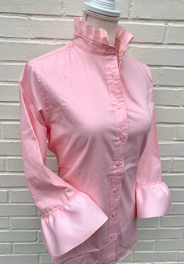 Scarlett Ribbon Trim Twill Shirt (TWL01)