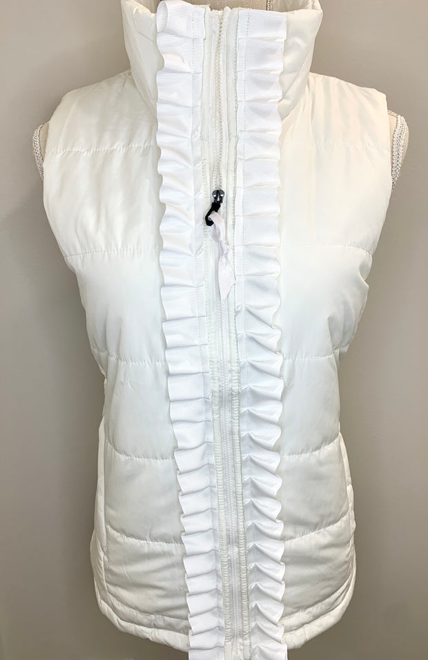Maggie May Ruffled Ribbon Puffer Vest (PF25)