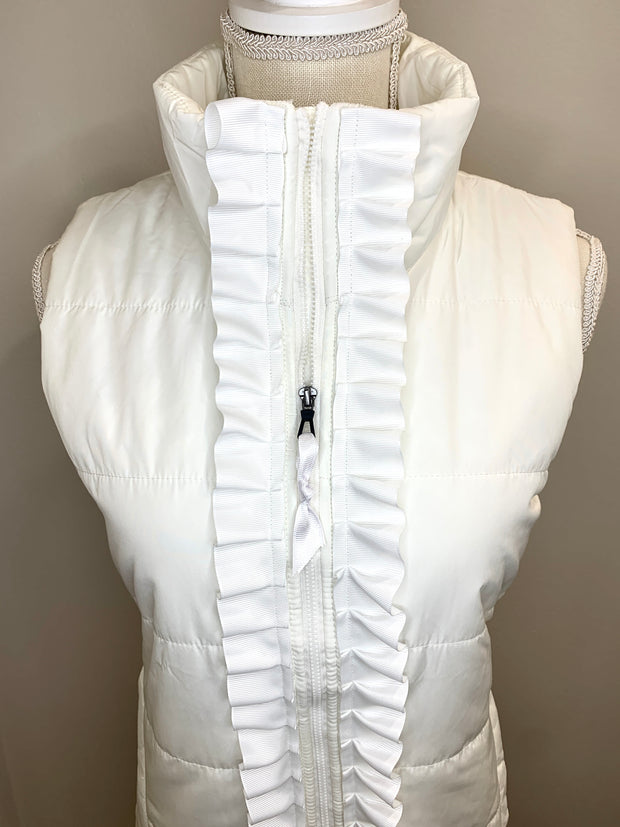 Maggie May Ruffled Ribbon Puffer Vest (PF25)