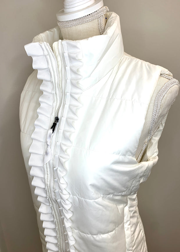 Maggie May Ruffled Ribbon Puffer Vest (PF25)