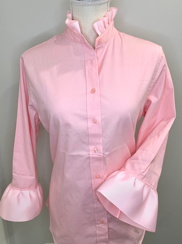 Scarlett Ribbon Trim Twill Shirt (TWL01)
