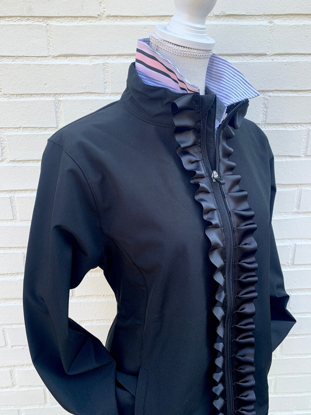 Sailor Soft Shell Jacket - Black w Black Ruffle Ribbon (SLR03)