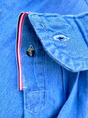 SALE - XS, XXL ONLY - Casie Striped Ribbon Denim Shirt (Casie 21) *FINAL SALE*