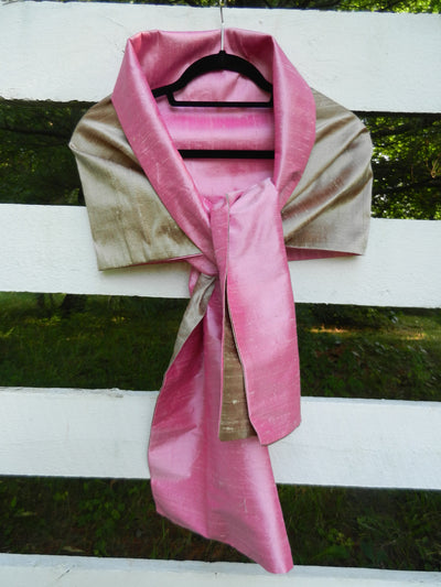 Silk Wrap in Khaki and Blush Pink (LW14)