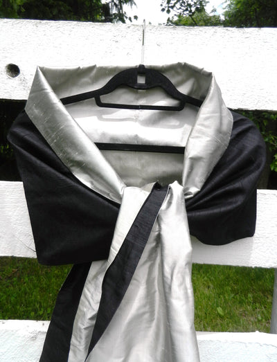 Silk Wrap in Black and Silver (LW27)