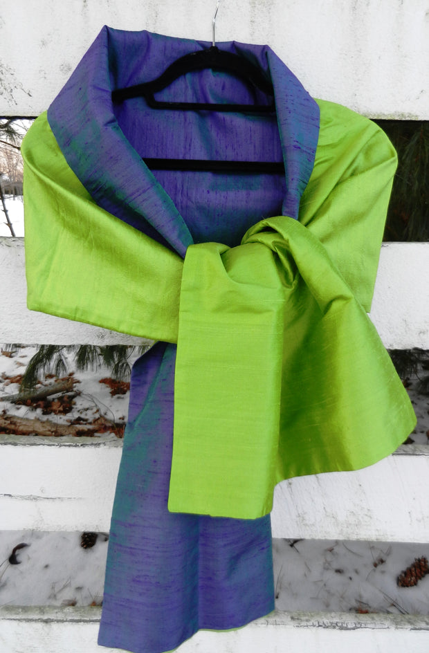 Silk Wrap in Blue with Green (LW53)