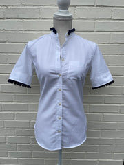 Brandy Short Sleeve Pom Pom Shirt (PomNavy)