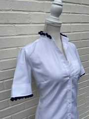 Brandy Short Sleeve Pom Pom Shirt (PomNavy)