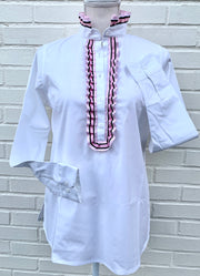 SALE - XS, XL ONLY - Sandy Popover Ribbon Placket Tunic (TP09) *FINAL SALE*