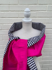 Silk Wrap in Classic Pink and Black Gingham (LW93)