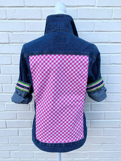 Dorothy Denim Jacket w Pink Gingham (DJ10)