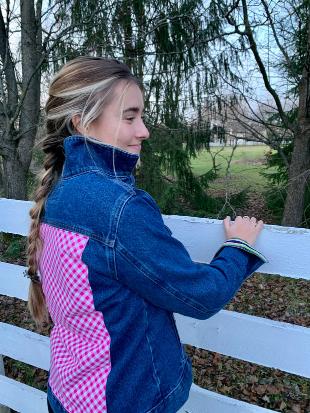 Dorothy Denim Jacket w Pink Gingham (DJ10)