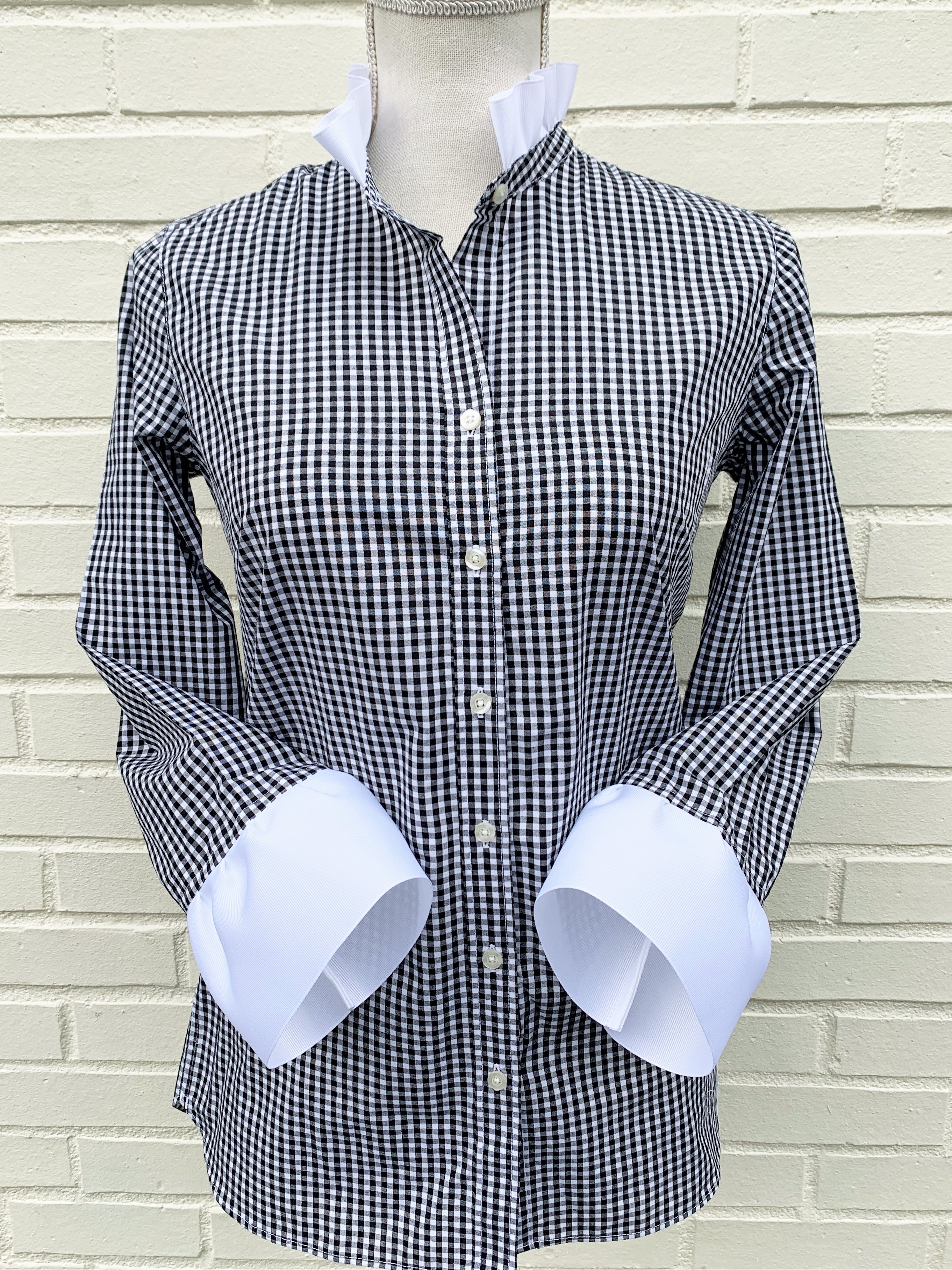 The Ruffle Ribbon 3/4 Sleeve Shirt – Pearly Vine