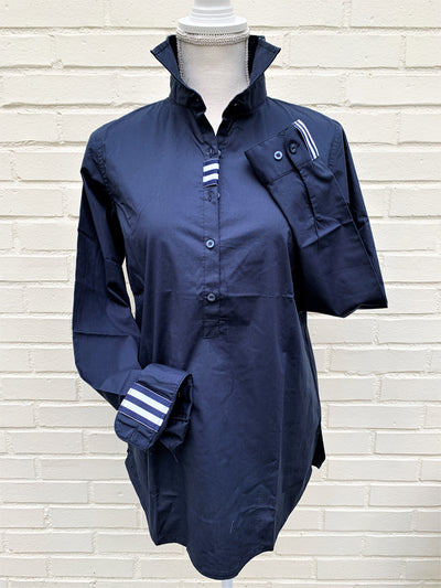 Sandy Popover Stripe Ribbon Tunic (TP12)