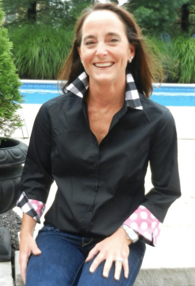 SALE XS ONLY - Elizabeth 3/4 Sleeve Black w Black Check & Pink Polka Dots (L34S33)  **FINAL SALE**