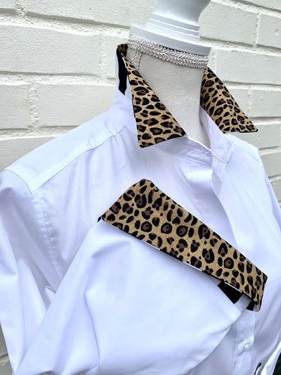 SALE - 2XL ONLY - Elizabeth 3/4 Sleeve Shirt w Cheetah and Stripe (3413) *FINAL SALE*