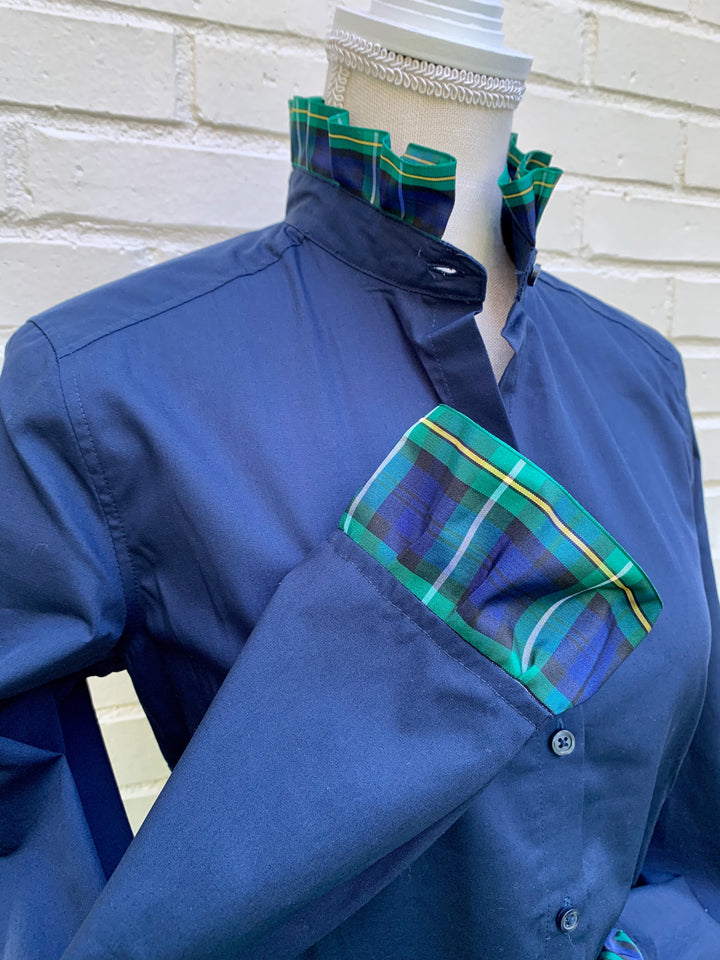 SALE - M ONLY - Dionne Holiday Plaid Ribbon Shirt - (HR03) *FINAL SALE*