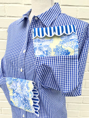 SALE XS ONLY - Beth Blue Gingham  **FINAL SALE**