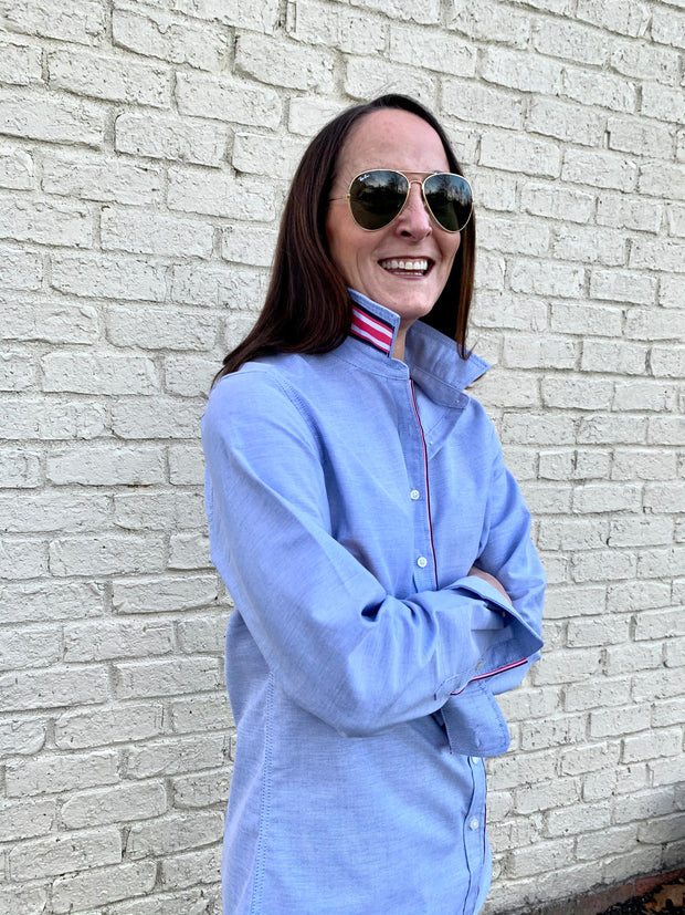 Casie Striped Ribbon Oxford Shirt (Casie 02)