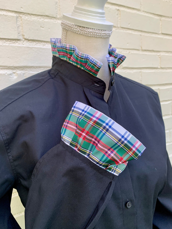 SALE - M ONLY - Dionne Holiday Plaid Ribbon Shirt - (HR01) *FINAL SALE*