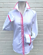 Charlotte Ric Rac Oxford Shirt Pink (CLT07)