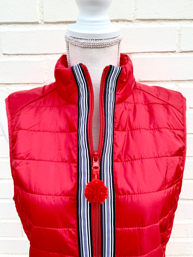 SALE - XXL, XXXL ONLY - Maggie May Ribbon Puffer Vest (PF04) *FINAL SALE*