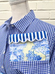 SALE XS ONLY - Beth Blue Gingham  **FINAL SALE**