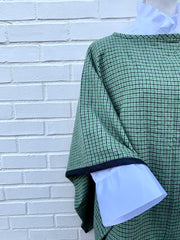 Green Houndstooth Poncho