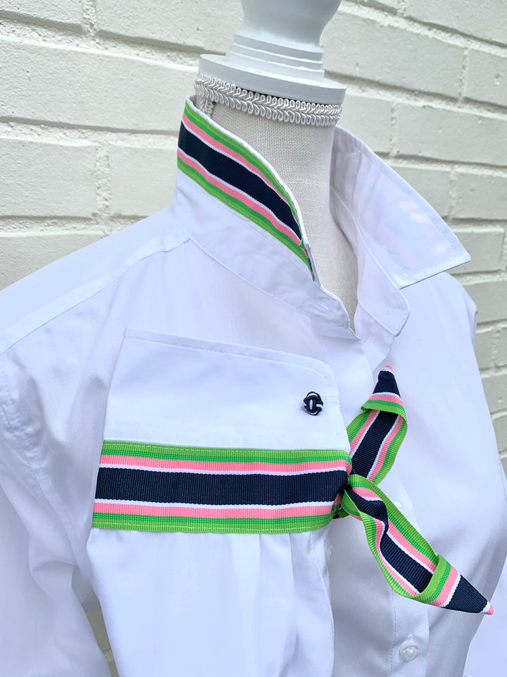 SALE - S ONLY - Audrey Ribbon French Cuff Shirt (RFC05) *FINAL SALE*