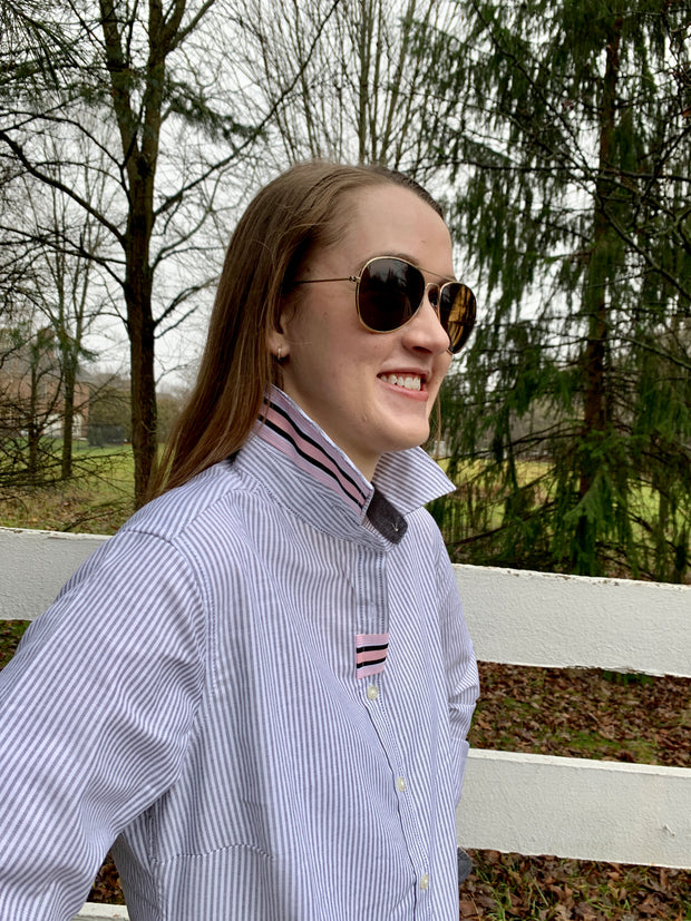 Casie2 Banker Stripe Oxford Shirt (Casie2 03)