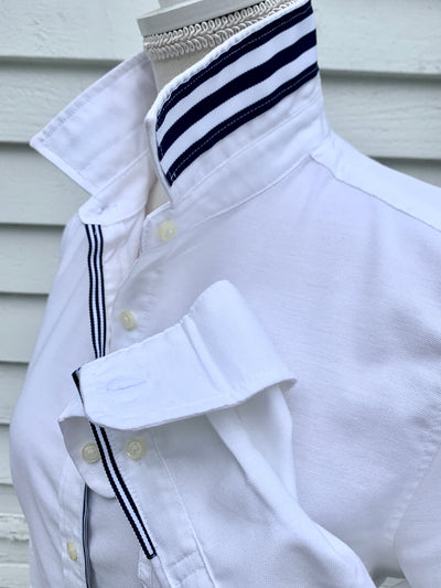 SALE - L ONLY - Casie Striped Ribbon Oxford Shirt (Casie 04) *FINAL SALE*