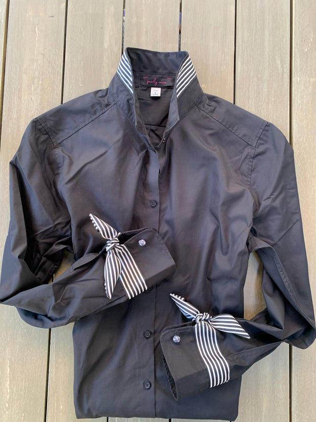 SALE - XS, S ONLY - Audrey Ribbon French Cuff Shirt (RFC01) *FINAL SALE*