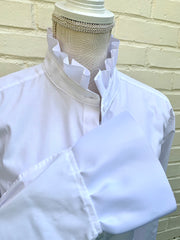 Betty White Long Sleeve Ribbon Trim Shirt