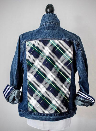 Dorothy Denim Jacket w Green Plaid (DJ03)